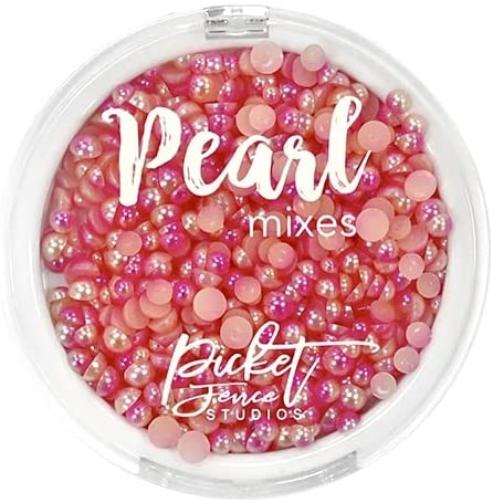 Picket Fence Gradient Flatback Pearls-Bright Pink & Coral